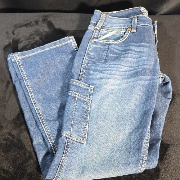 Ariat Rebar Mid Rise Straight Blue Denim - Picture 9 of 9